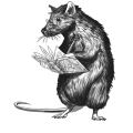 Logo du site L'Éthiquerie représentant un rat de bibliothèque qui écrit dans un livre